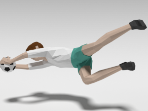 low poly goalkeeper kid 3Dモデル