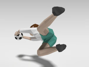 low poly goalkeeper kid 3D Model