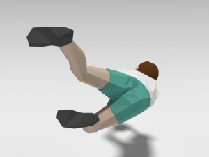 low poly goalkeeper kid 3D Model