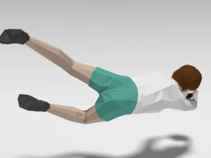 low poly goalkeeper kid 3D Model