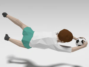 low poly goalkeeper kid 3D Model