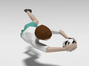 low poly goalkeeper kid 3D Model