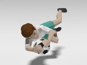 low poly goalkeeper kid 3D Model