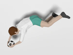 low poly goalkeeper kid 3D Model
