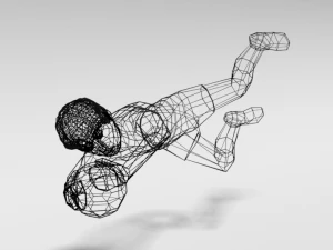low poly goalkeeper kid 3D Model