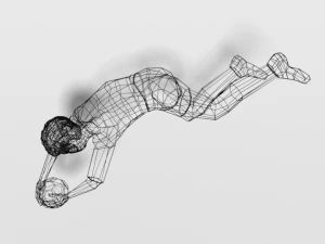low poly goalkeeper kid 3D Model