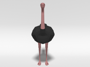 low poly cartoon ostrich 3D Модель