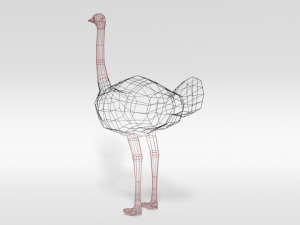low poly cartoon ostrich 3D Модель