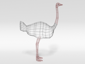 low poly cartoon ostrich 3D Модель