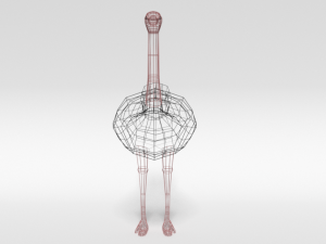 low poly cartoon ostrich 3D Модель