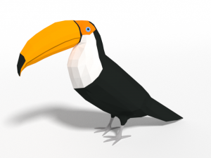low poly cartoon exotic birds pack Modello 3D