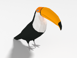 low poly cartoon exotic birds pack Modello 3D