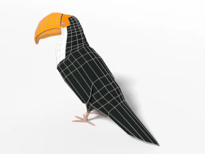pacchetto di uccelli esotici cartoon low poly Modello 3D