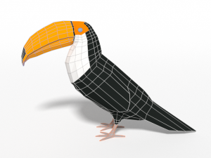low poly cartoon exotic birds pack Modello 3D