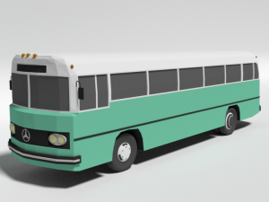 low poly cartoon retro bus 3D Model