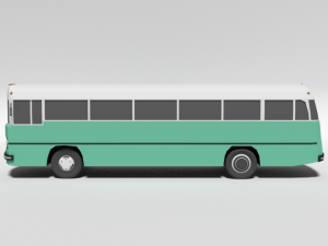 low poly cartoon retro bus Model 3D