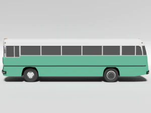 low poly cartoon retro bus 3D Model