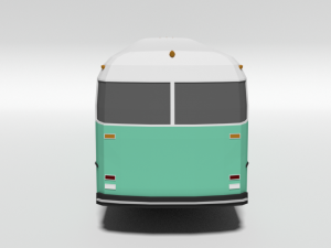 low poly cartoon retro bus Model 3D