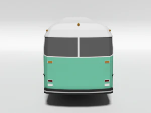 low poly cartoon retro bus 3D Model