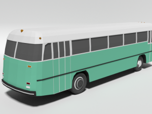 low poly cartoon retro bus Model 3D