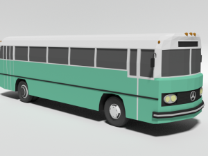 low poly cartoon retro bus Model 3D