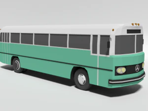 low poly cartoon retro bus 3D Model