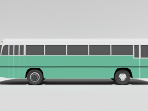 low poly cartoon retro bus Model 3D