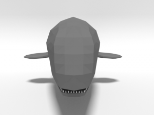 low poly cartoon sperm whale 3D Model