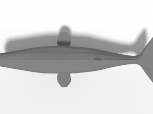 low poly cartoon sperm whale 3D Model