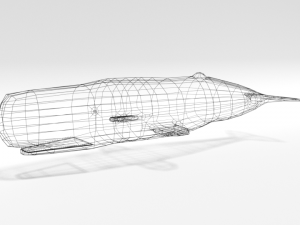 low poly cartoon sperm whale 3D Model