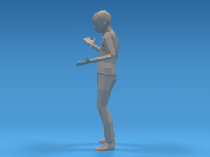 low poly kid whatever pose Modello 3D