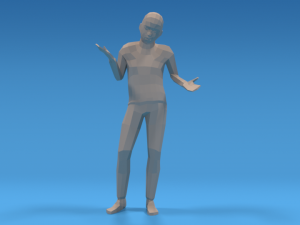 low poly kid whatever pose Modello 3D