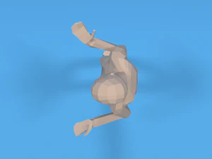 low poly kid whatever pose 3D Model