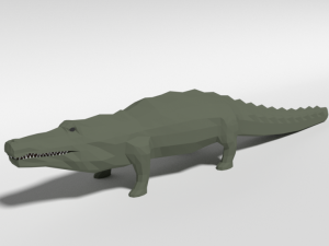 low poly cartoon crocodile 3D Model