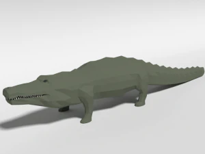 낮은 폴리 만화 악어 3D 모델