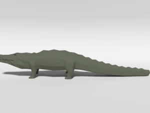 low poly cartoon crocodile 3D Model