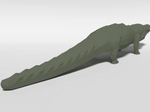 low poly cartoon crocodile 3D Model