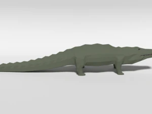 low poly cartoon crocodile 3D Model