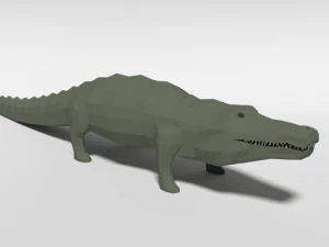 low poly cartoon crocodile 3D Model