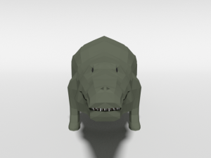 low poly cartoon crocodile 3D Model