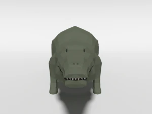 low poly cartoon crocodile 3D Model