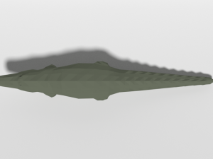 low poly cartoon crocodile 3D Model