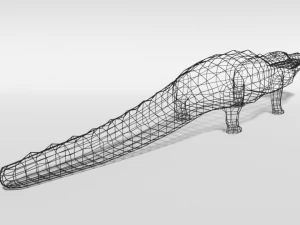 low poly cartoon crocodile 3D Model