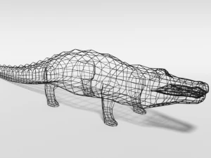 low poly cartoon crocodile 3D Model