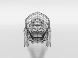 low poly cartoon crocodile 3D Model