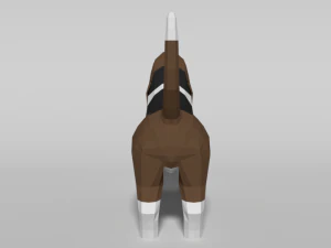 low poly cartoon basset hound dog 3D Model