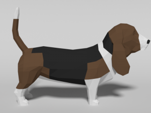 low poly cartoon basset hound dog 3D Модель