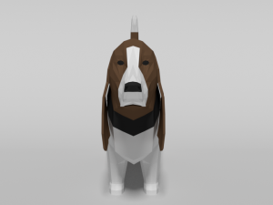 low poly cartoon basset hound dog 3D Модель