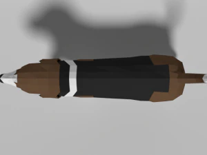 low poly cartoon basset hound dog 3D Model
