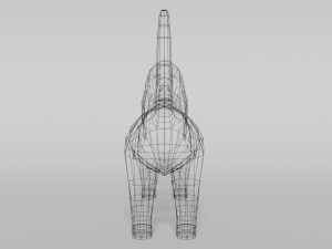 low poly cartoon basset hound dog 3D Модель